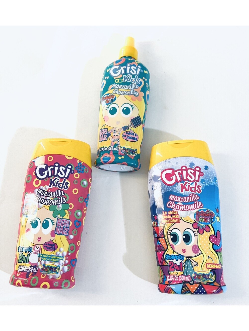 Grisi Kids Chamomile 2-in-1 Shampoo Detangler Spray 3-Pc Lot New